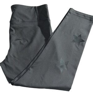 Calvin Klein Performance XXL black leggings quick dri leather look with stars